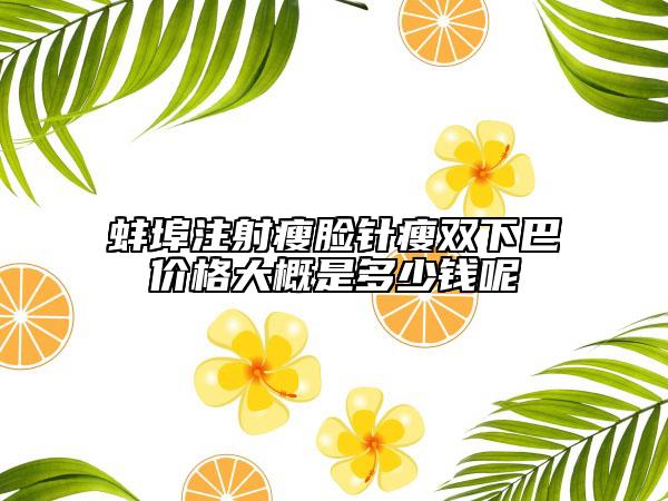 蚌埠注射瘦脸针瘦双下巴价格大概是多少钱呢
