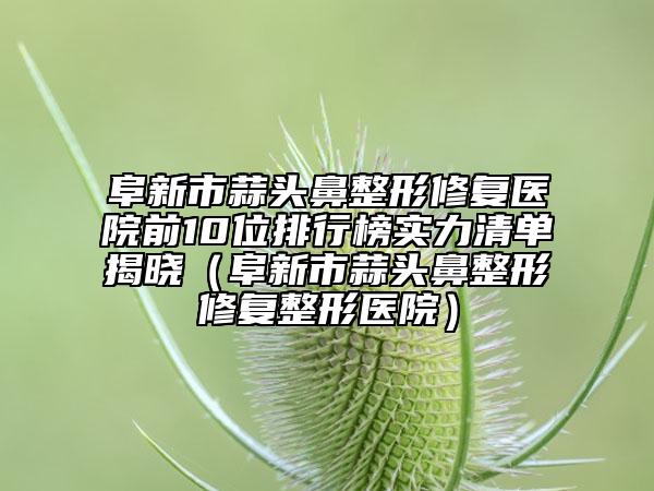 阜新市蒜头鼻整形修复医院前10位排行榜实力清单揭晓（阜新市蒜头鼻整形修复整形医院）