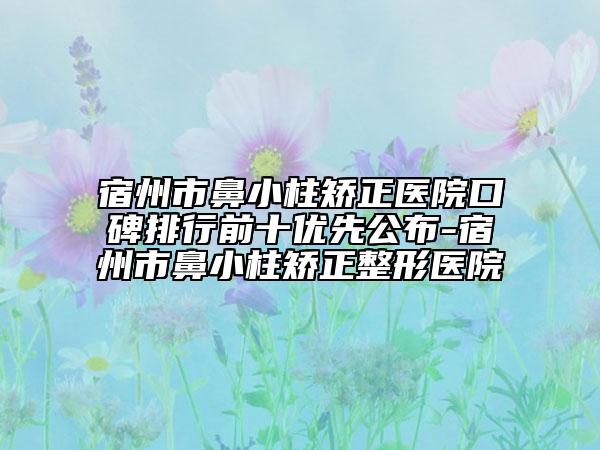 宿州市鼻小柱矫正医院口碑排行前十优先公布-宿州市鼻小柱矫正整形医院