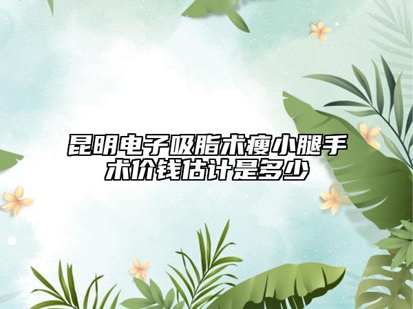 昆明电子吸脂术瘦小腿手术价钱估计是多少