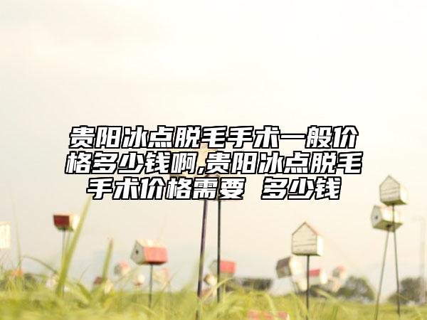 贵阳冰点脱毛手术一般价格多少钱啊,贵阳冰点脱毛手术价格需要 多少钱