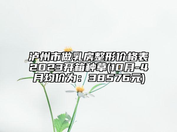 泸州市做乳房整形价格表2023开箱种草(10月-4月均价为：38576元)