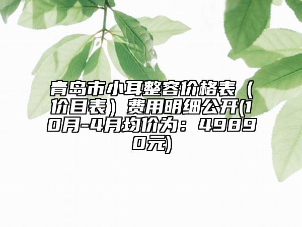 青岛市小耳整容价格表（价目表）费用明细公开(10月-4月均价为：49890元)