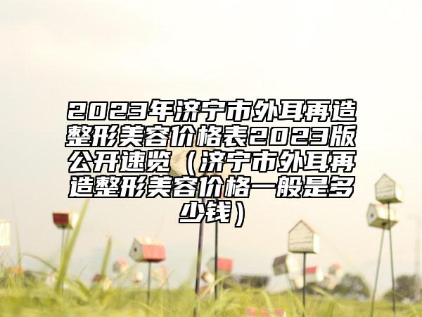 2023年济宁市外耳再造整形美容价格表2023版公开速览（济宁市外耳再造整形美容价格一般是多少钱）