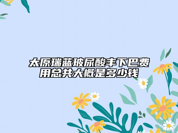 太原瑞蓝玻尿酸丰下巴费用总共大概是多少钱