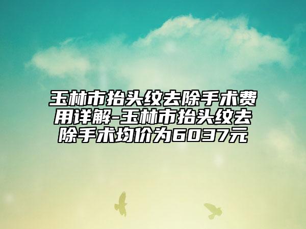 玉林市抬头纹去除手术费用详解-玉林市抬头纹去除手术均价为6037元