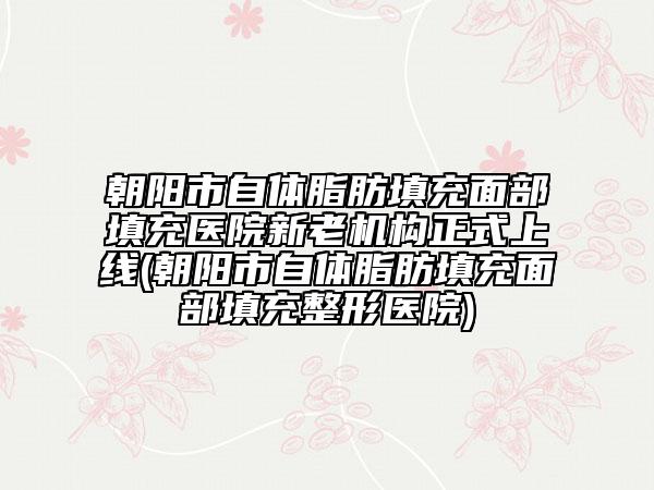 朝阳市自体脂肪填充面部填充医院新老机构正式上线(朝阳市自体脂肪填充面部填充整形医院)