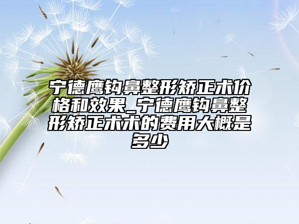 宁德鹰钩鼻整形矫正术价格和效果_宁德鹰钩鼻整形矫正术术的费用大概是多少