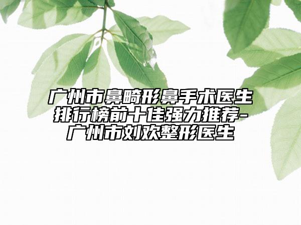 广州市鼻畸形鼻手术医生排行榜前十佳强力推荐-广州市刘欢整形医生