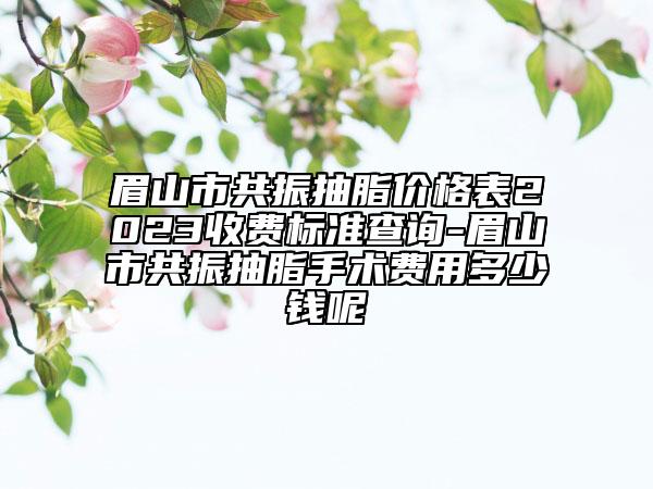 眉山市共振抽脂价格表2023收费标准查询-眉山市共振抽脂手术费用多少钱呢