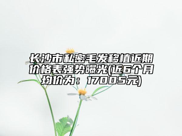 长沙市私密毛发移植近期价格表强势曝光(近6个月均价为：17005元)
