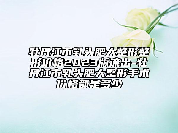 牡丹江市乳头肥大整形整形价格2023版流出-牡丹江市乳头肥大整形手术价格都是多少