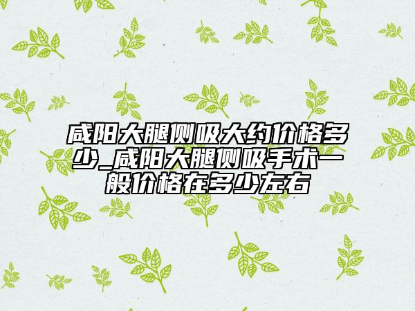 咸阳大腿侧吸大约价格多少_咸阳大腿侧吸手术一般价格在多少左右