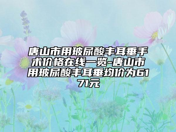 唐山市用玻尿酸丰耳垂手术价格在线一览-唐山市用玻尿酸丰耳垂均价为6171元