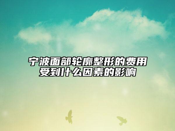 宁波面部轮廓整形的费用受到什么因素的影响
