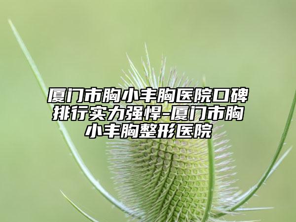 厦门市胸小丰胸医院口碑排行实力强悍-厦门市胸小丰胸整形医院