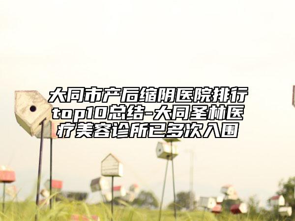 大同市产后缩阴医院排行top10总结-大同圣林医疗美容诊所已多次入围