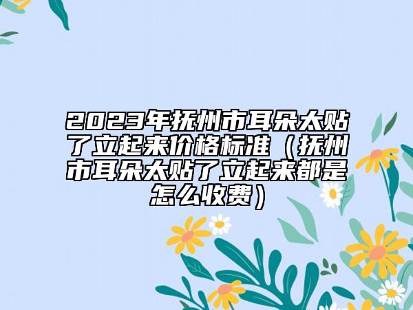 2023年抚州市耳朵太贴了立起来价格标准（抚州市耳朵太贴了立起来都是怎么收费）
