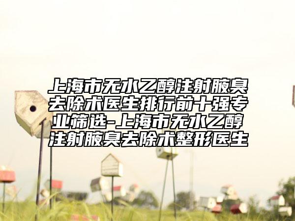 上海市无水乙醇注射腋臭去除术医生排行前十强专业筛选-上海市无水乙醇注射腋臭去除术整形医生
