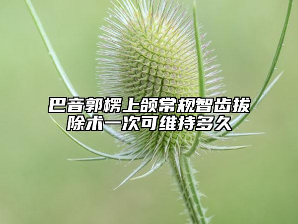 巴音郭楞上颌常规智齿拔除术一次可维持多久