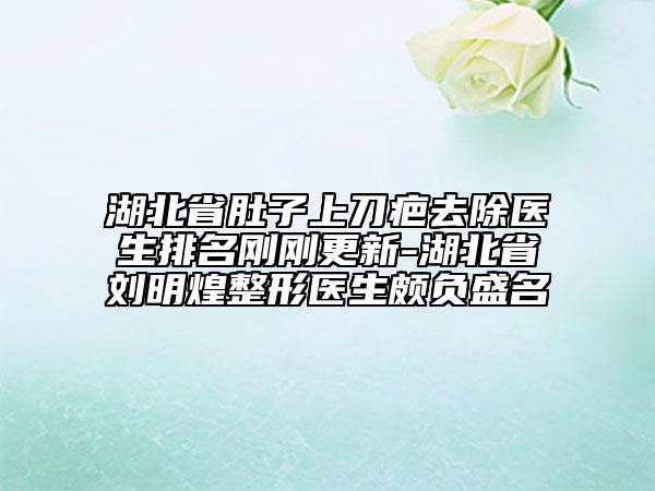 湖北省肚子上刀疤去除医生排名刚刚更新-湖北省刘明煌整形医生颇负盛名