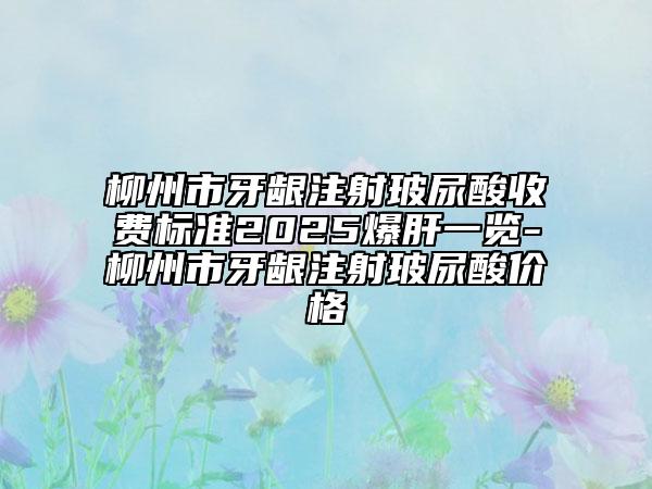 柳州市牙龈注射玻尿酸收费标准2025爆肝一览-柳州市牙龈注射玻尿酸价格