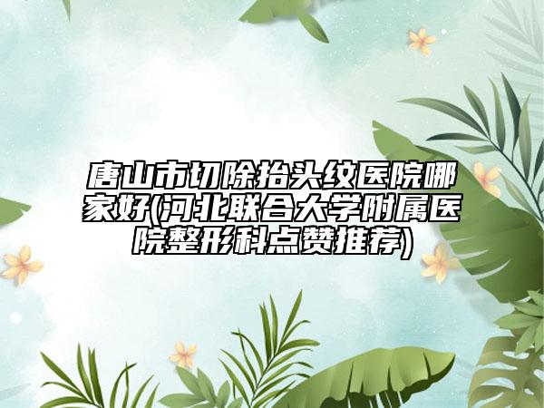 唐山市切除抬头纹医院哪家好(河北联合大学附属医院整形科点赞推荐)