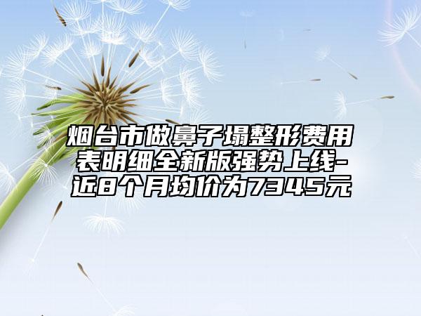烟台市做鼻子塌整形费用表明细全新版强势上线-近8个月均价为7345元