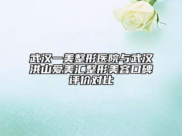 武汉一美整形医院与武汉洪山爱美汇整形美容口碑评价对比