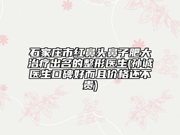石家庄市红鼻头鼻子肥大治疗出名的整形医生(孙诚医生口碑好而且价格还不贵)