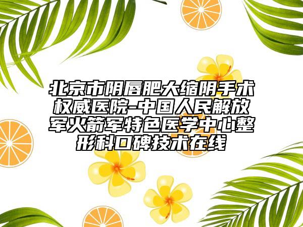 北京市阴唇肥大缩阴手术权威医院-中国人民解放军火箭军特色医学中心整形科口碑技术在线