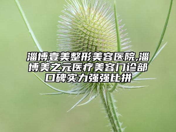 淄博壹美整形美容医院,淄博美之元医疗美容门诊部口碑实力强强比拼