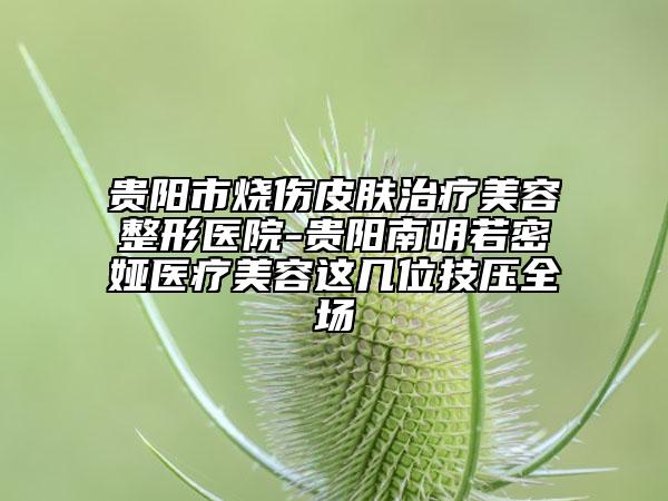 贵阳市烧伤皮肤治疗美容整形医院-贵阳南明若密娅医疗美容这几位技压全场