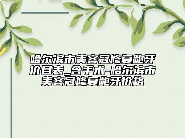 哈尔滨市美容冠修复龅牙价目表_含手术-哈尔滨市美容冠修复龅牙价格