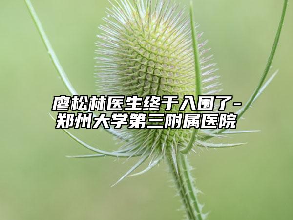 廖松林医生终于入围了-郑州大学第三附属医院