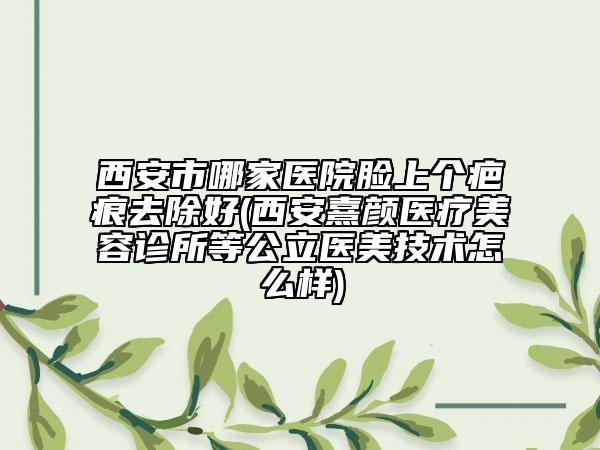 西安市哪家医院脸上个疤痕去除好(西安熹颜医疗美容诊所等公立医美技术怎么样)