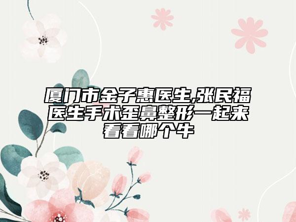 厦门市金子惠医生,张民福医生手术歪鼻整形一起来看看哪个牛