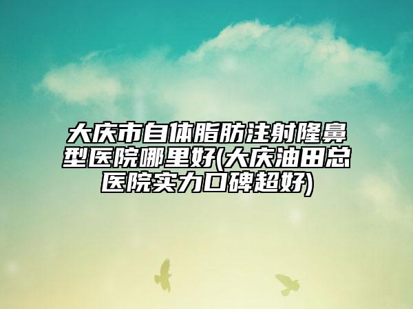 大庆市自体脂肪注射隆鼻型医院哪里好(大庆油田总医院实力口碑超好)