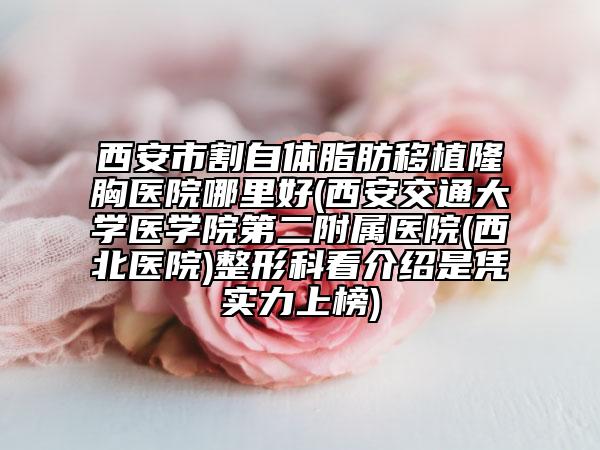 西安市割自体脂肪移植隆胸医院哪里好(西安交通大学医学院第二附属医院(西北医院)整形科看介绍是凭实力上榜)