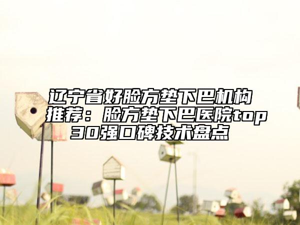 辽宁省好脸方垫下巴机构推荐：脸方垫下巴医院top30强口碑技术盘点
