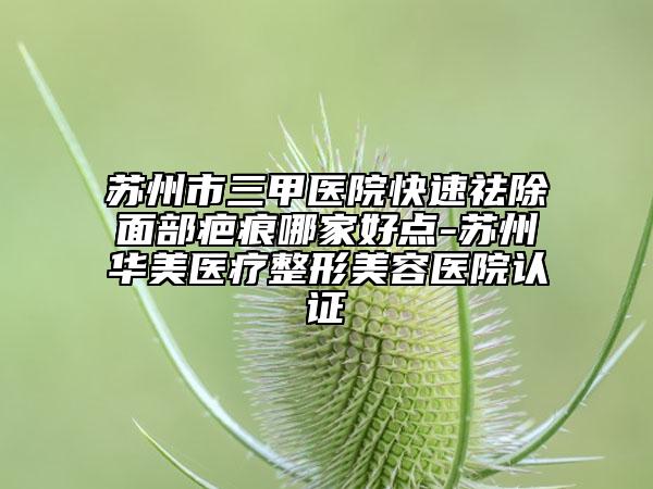 苏州市三甲医院快速祛除面部疤痕哪家好点-苏州华美医疗整形美容医院认证