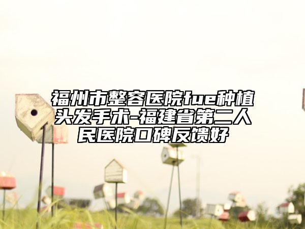 福州市整容医院fue种植头发手术-福建省第二人民医院口碑反馈好