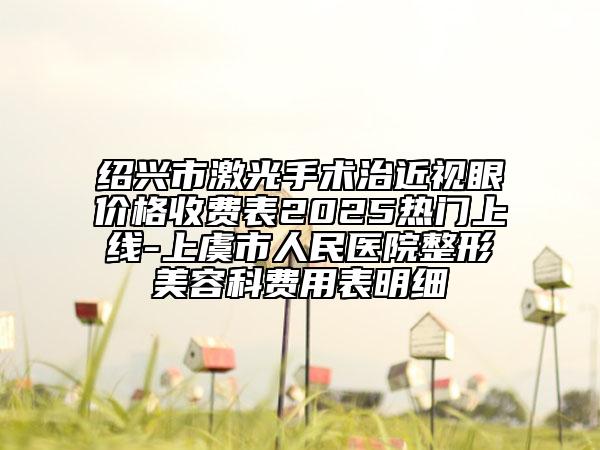 绍兴市激光手术治近视眼价格收费表2025热门上线-上虞市人民医院整形美容科费用表明细