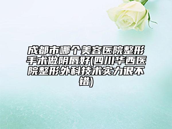 成都市哪个美容医院整形手术做阴唇好(四川华西医院整形外科技术实力很不错)