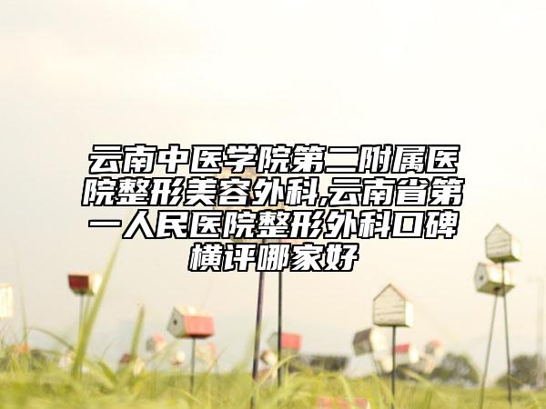 云南中医学院第二附属医院整形美容外科,云南省第一人民医院整形外科口碑横评哪家好