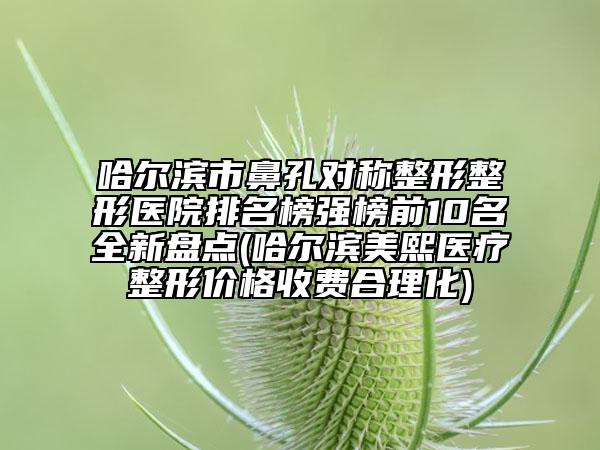 哈尔滨市鼻孔对称整形整形医院排名榜强榜前10名全新盘点(哈尔滨美熙医疗整形价格收费合理化)