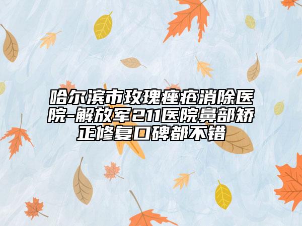 哈尔滨市玫瑰痤疮消除医院-解放军211医院鼻部矫正修复口碑都不错