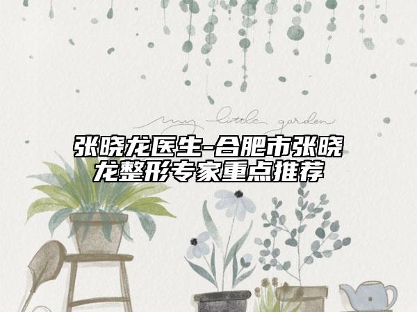 张晓龙医生-合肥市张晓龙整形专家重点推荐