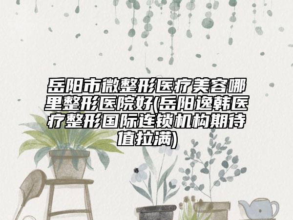 岳阳市微整形医疗美容哪里整形医院好(岳阳逸韩医疗整形国际连锁机构期待值拉满)