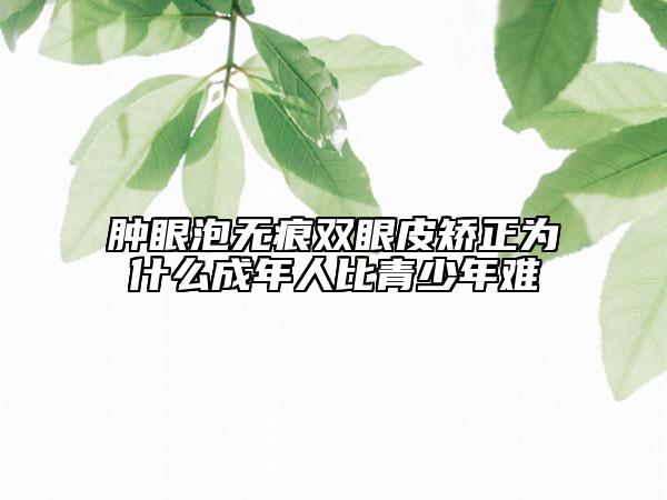 肿眼泡无痕双眼皮矫正为什么成年人比青少年难